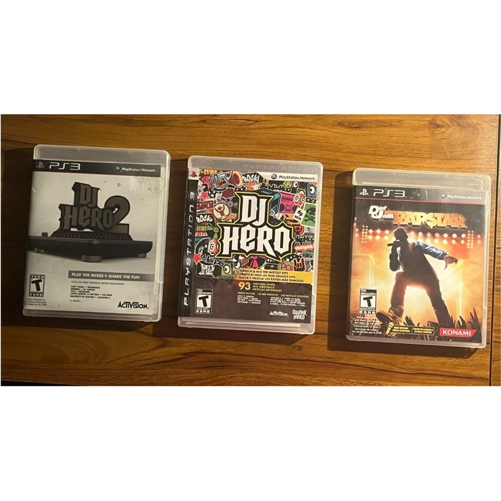 PS3 Music Bundle DJ Hero, DJ Hero 2, Def Jam Rapstar